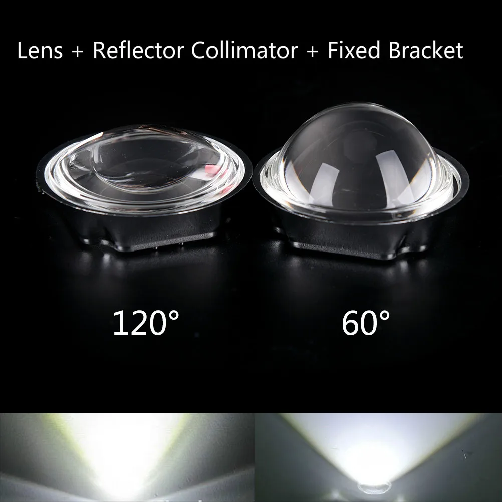 1 комплект светодиодные стеклянные линзы отражатель 20 Вт-120 Вт светодиодный 44 мм объектив+ рефлекторный коллиматор+ фиксированный кронштейн/50 шт. светодиодный линзы коллиматор отражатель