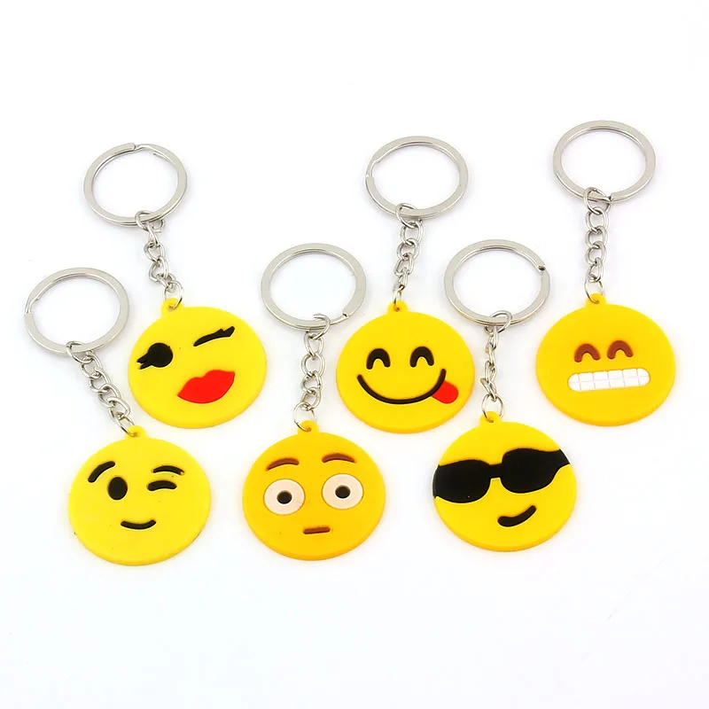 

12pcs Emoji Emoticon Smiley Face Keychain Holder Long Pendants For Women Jewelry