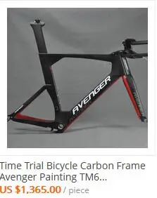 Cheap Carbon TT Bicycle Frame Time Trial / Triathlon Bike Frame Set With TT Handlebar FM109 130*9mm TM6 Black Avenger Painting 1