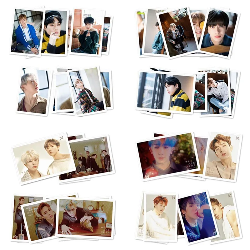 40 шт./компл. Kpop монста х альбом ЛОМО фото карты HD Collective Photocard бумажные карточки с металлической коробке