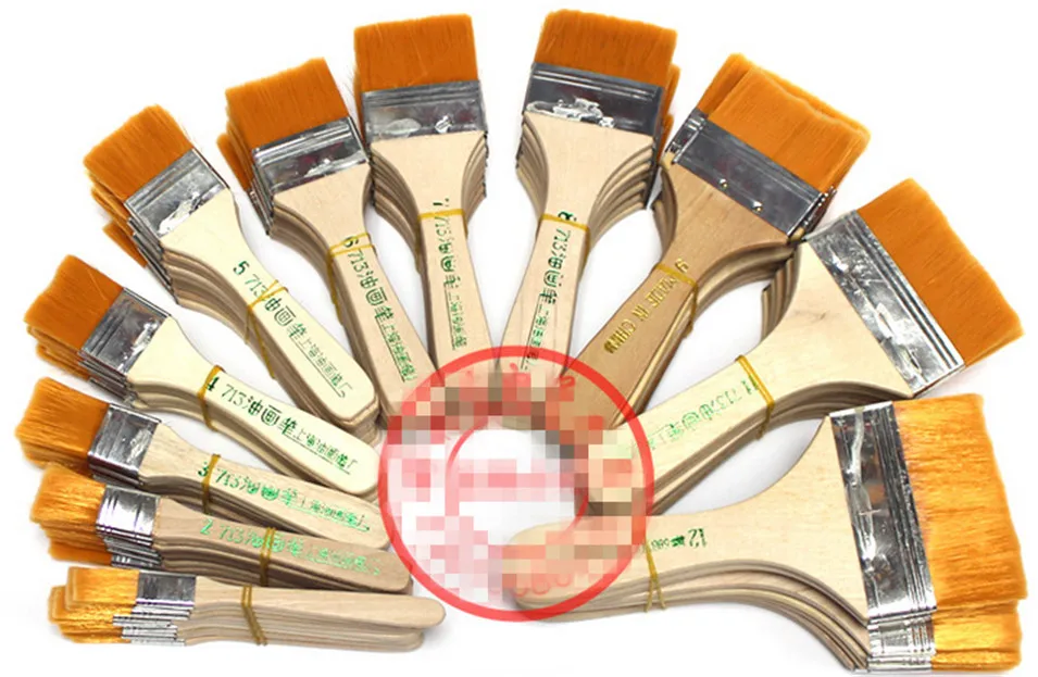 12pcs/Set High quality Pig hair brush oil painting brush, BBQ brush for