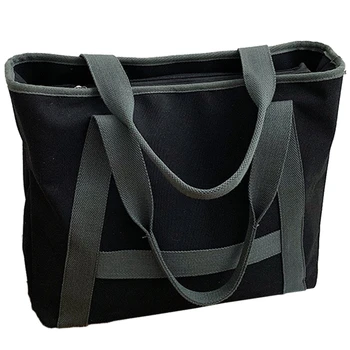 

New Women'S Bag European and American Fashion Personality Canvas Bag Tide Simple Shoulder Bag Large Capacity Handbag