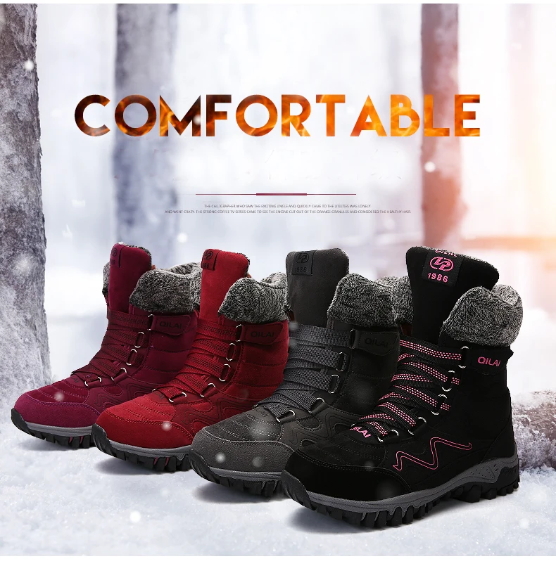 Новые женские ботинки высокое качество кожи замшевые женские зимние сапоги Утепленная одежда Водонепроницаемые зимние ботинки; Botas mujer