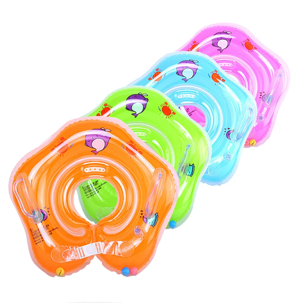 

Baby Bath Ring Inflatable Newborns Bathing Circle Baby Neck Float Inflatable Wheels Pool Rafts Summer Toys Bath Accessories