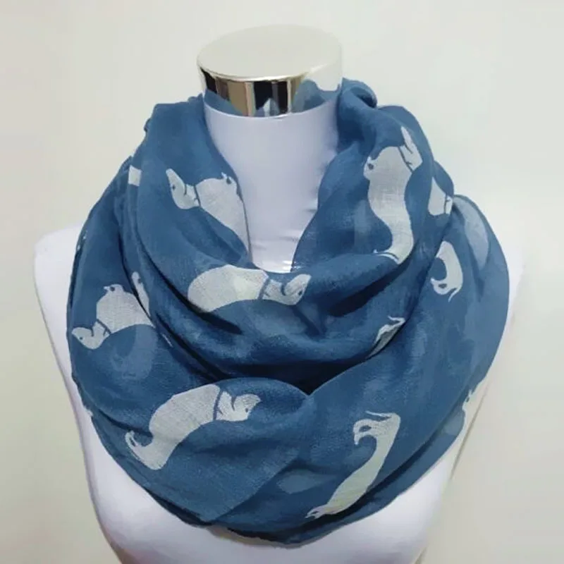 Брендовый шарф-кольцо с принтом таксы и собаки, шарфы для женщин, осенняя шаль и шарфы, женский шарф бесконечности