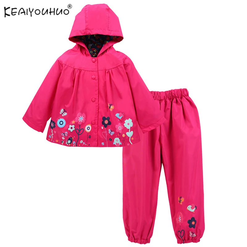 

Children Clothing 2018 Baby Girl Clothes Hooded Raincoat Girls Suits Jackets+Pants Costume For Girls Clothes Sets Baby Clothes