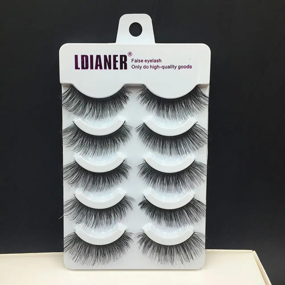 

5Pairs/Set Soft Black Long Cross Thick False Eyelashes Fake Eye Lashes Natural Handmade Extension Makeup Tools