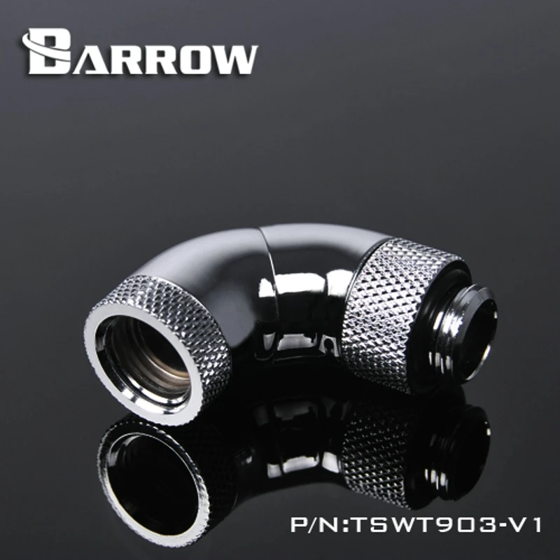Барроу TSWT903 V1 G1/4 &quotБелый Черный Серебристый Три вращающихся 90 градусов 360