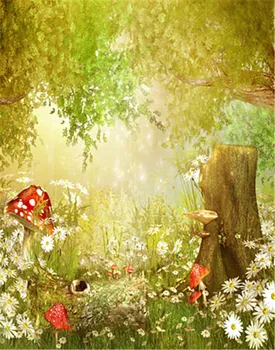 

Vintage Backdrops for Photography 5x7ft Fairy Tale Forest Photography Background Newborn Musroom Photo Booth Background Studio