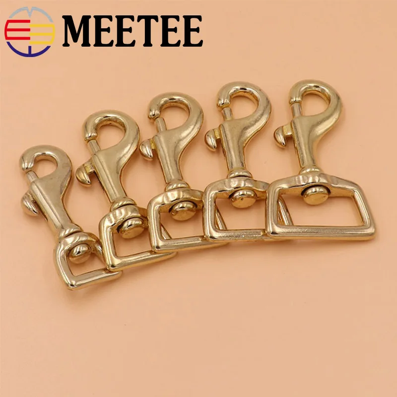 

2pcs Solid Brass Bag Buckles Lobster Clasps Key Chain Dog Collar Straping Hook Buckle Shoulder Strap Swivel Snap Hook Fastener