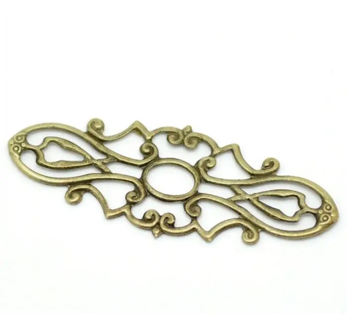 

Retail 200PCs Antique Bronze Filigree Wraps Connectors Embellishments Findings 3.8x1.5cm(1-1/2"x5/8")