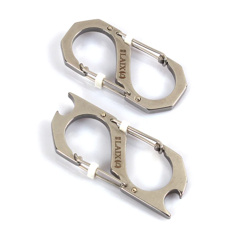LAIX Stainless Steel S Biner Key Ring With Safety Lock Key Chains High