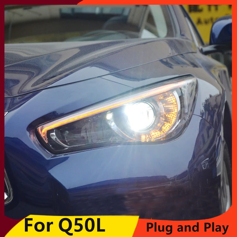 KOWELL автомобильный Стайлинг для Infiniti Q50L фары 2015 2016 головная лампа led DRL Передняя