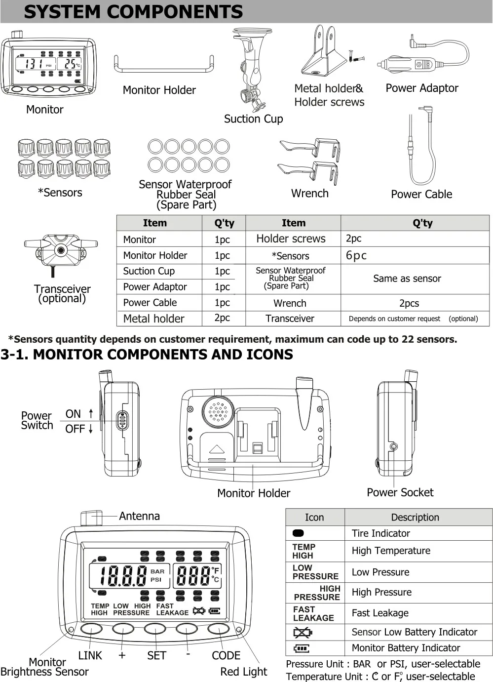 Flash Deal Tire Pressure Monitoring System Car TPMS with External 6/8/10/12 Sensors for Truck Trailer,RV,Bus,Miniature passenger car 8