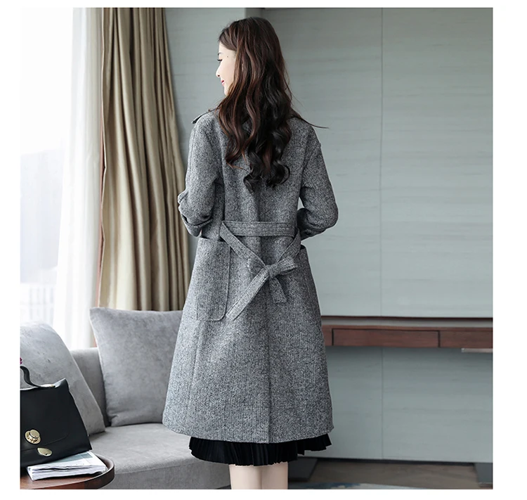 YuooMuoo, хорошее качество, стильное зимнее шерстяное пальто для женщин,, с поясом, Элегантное длинное пальто для девушек, горячая красная шерстяная куртка, casaco feminino
