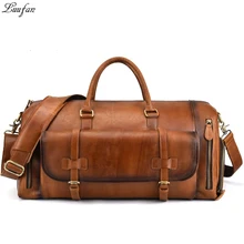 Мужская сумка из натуральной кожи для путешествий, сумка из коровьей кожи, большая дорожная сумка в стиле ретро из воловьей кожи, мужская сумка для путешествий, Большая вместительная сумка для багажа