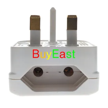 

Lot 10 EU Plug to UK Plug Adapter Power Socket Travel Converter with Fuse White Color