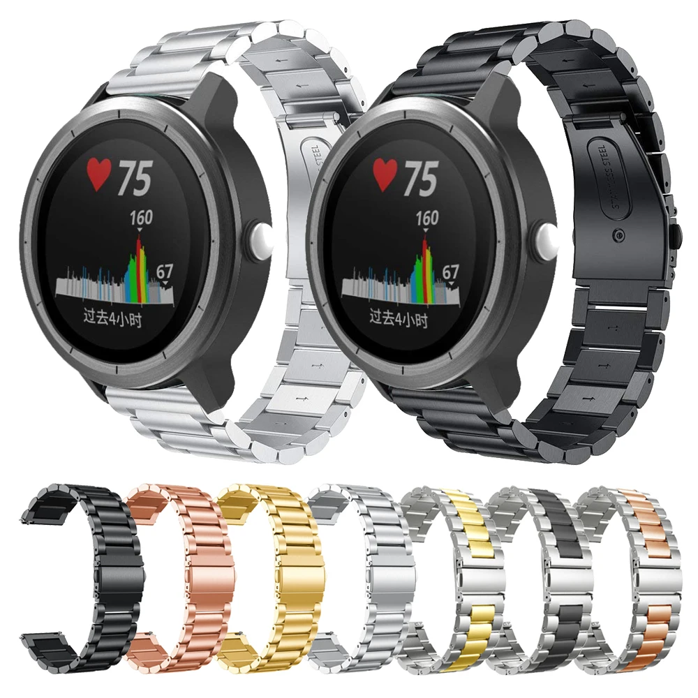 20 мм металлический ремешок из нержавеющей стали для Garmin Vivoactive 3 тренера музыкальный браслет ремешок для vivomove HR/Forerunner 645 ремешок для часов