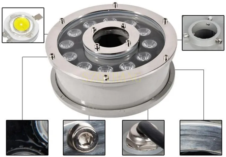 Бесплатная доставка 6 Вт 9 Вт 12 Вт 18 Вт Алюминий светодио дный Фонтан лампы IP68 RGB подводный бассейн свет AC/DC12V пруд декоративного освещения