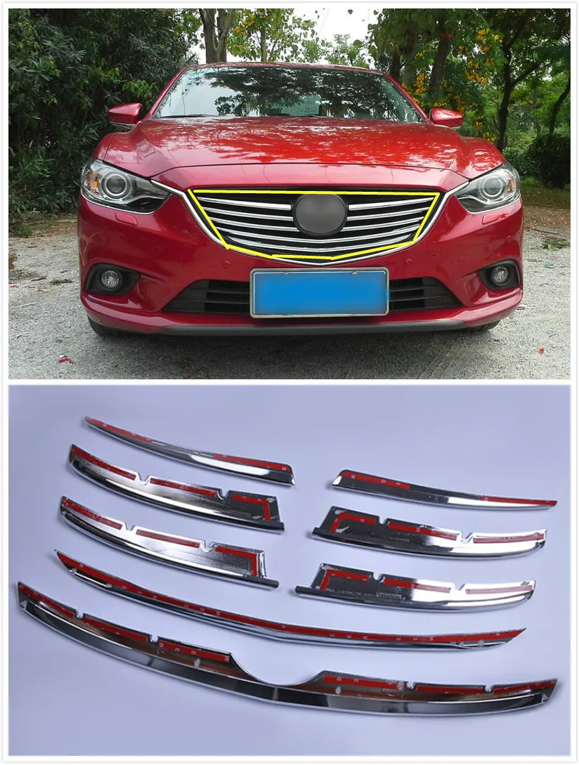 

For Mazda 6 M6 Atenza 2013 2014 2015 front center grille grill frame cover trim 8pcs