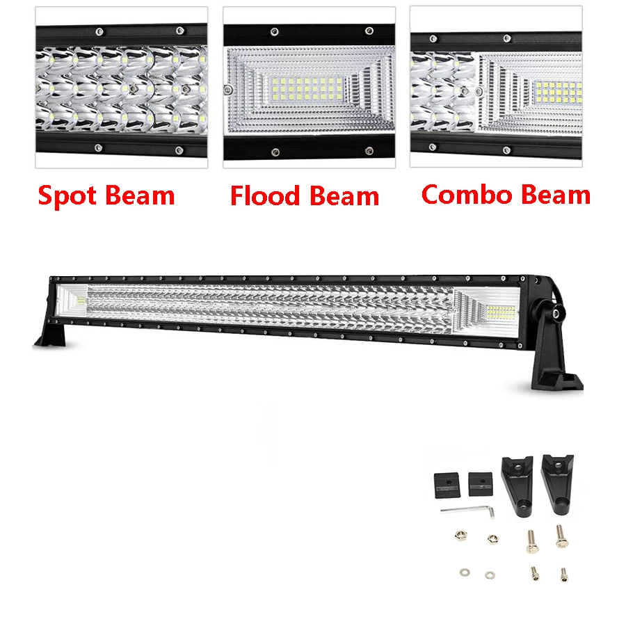 Tri-Row 2" 32" 4" 52" прямой Светодиодный точечный прожектор комбо для вождения работы световой бар для 4x4 внедорожный грузовик трактор внедорожник 12 В 24 В