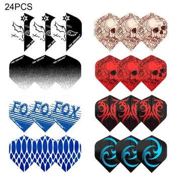 

Fox Smiling 24PCS Dart Flights Thicken Newly PET Dardos Feather Set Black / Blue Color Darts Accessories
