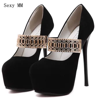 

High Heels Party Women Pumps 2016 New Stiletto Sexy High Heel shoes Big Size 34 - 40