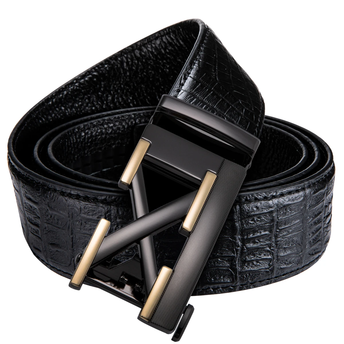 DiBanGu Luxury Casual Mens Belt Classic Black Leather Belts for Jeans ...
