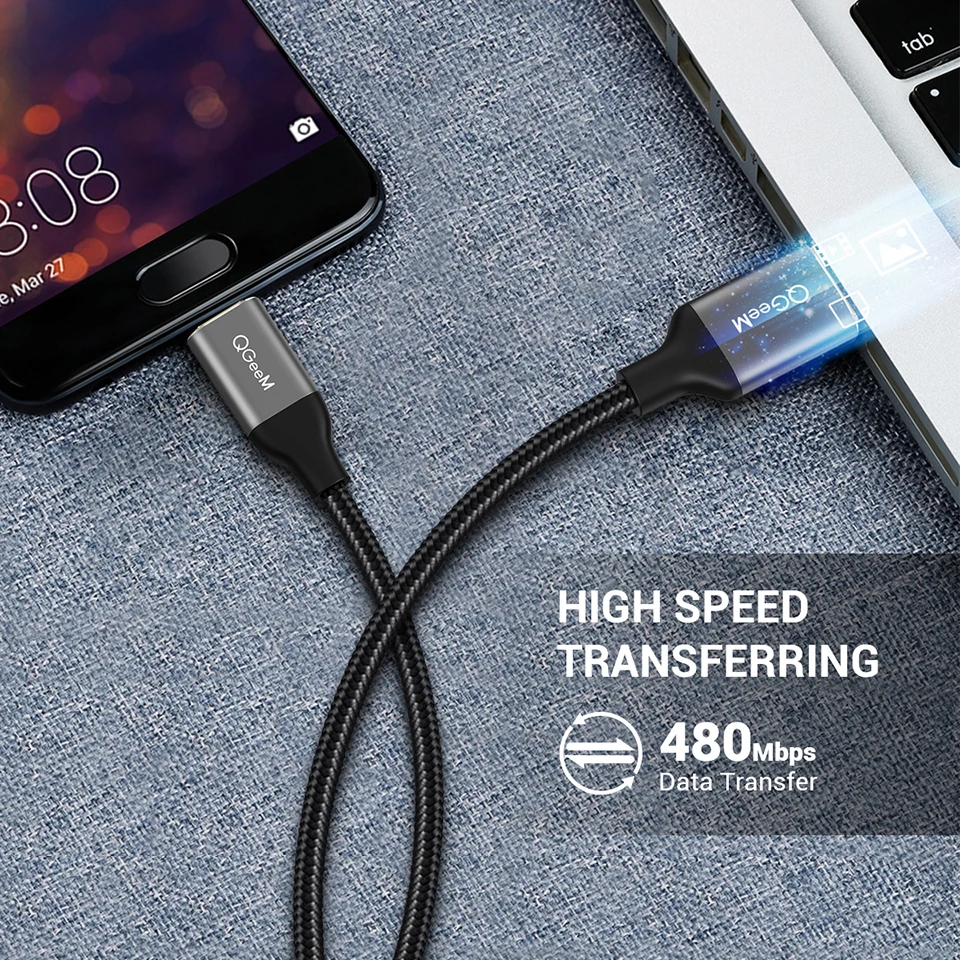 QGEEM 5A USB Type C Cable for Huawei P20 Mate 20 Pro USB Fast