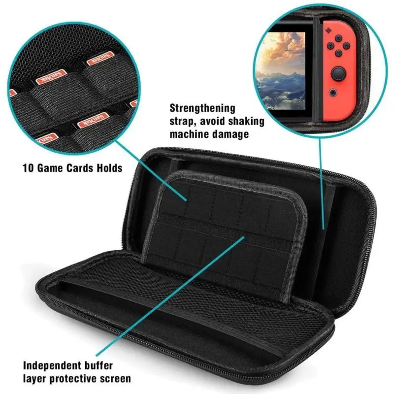  Portable Hard Shell Case for Nintend Switch Water-resistent EVA Carrying Storage Bag for Nitendo sw - 32860349159