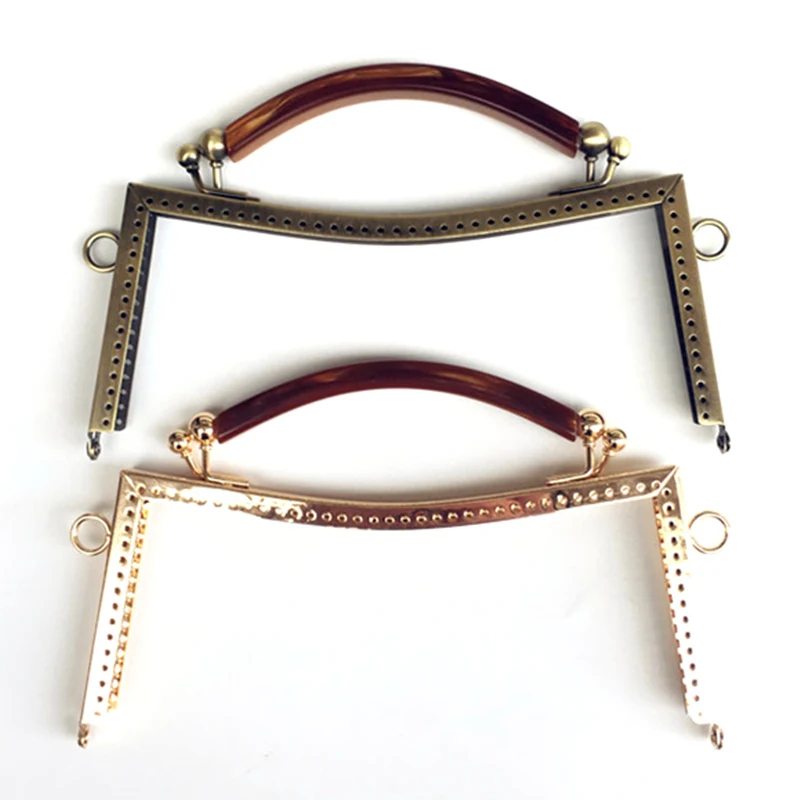 

1Pc Plastic Handle Smooth Metal Buckle Kiss Clasps Lock Clutch Purse Bag Handbag Handle Findings 20.5cm