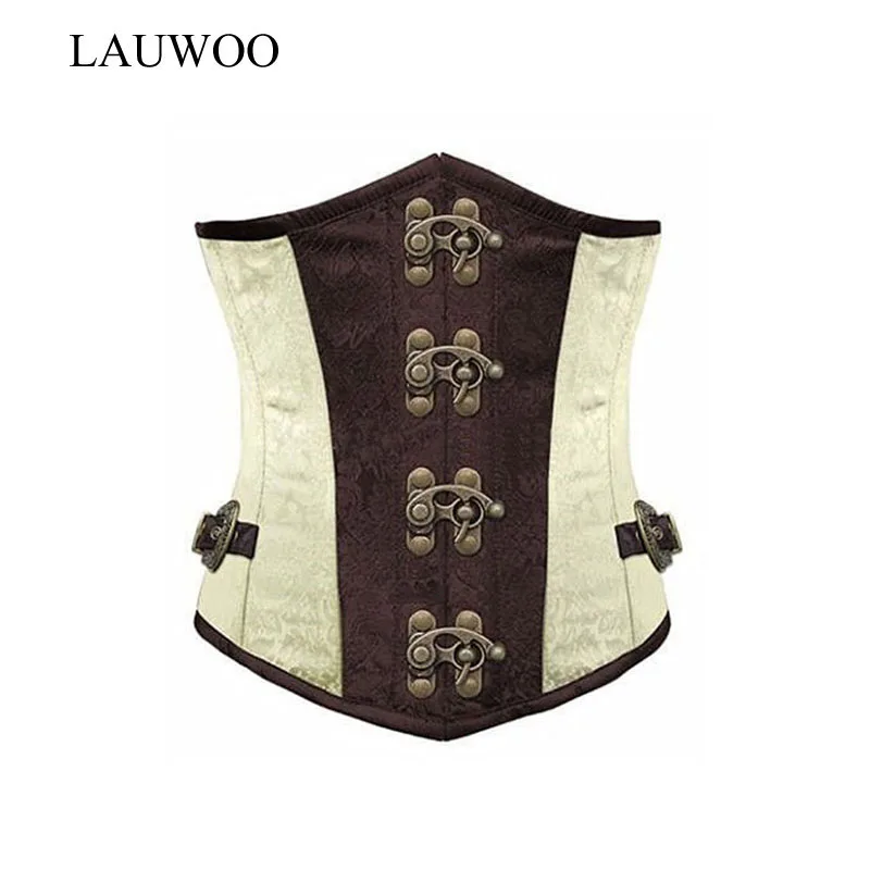 tops lace up boned brocade retro underbust steunk corset s lauwoo brown retro basque corset lace up steel boned brocade steunk corselet tops lace up boned brocade retro underbust steunk corset s lauwoo brown retro basque corset lace up steel boned brocade steunk corselet