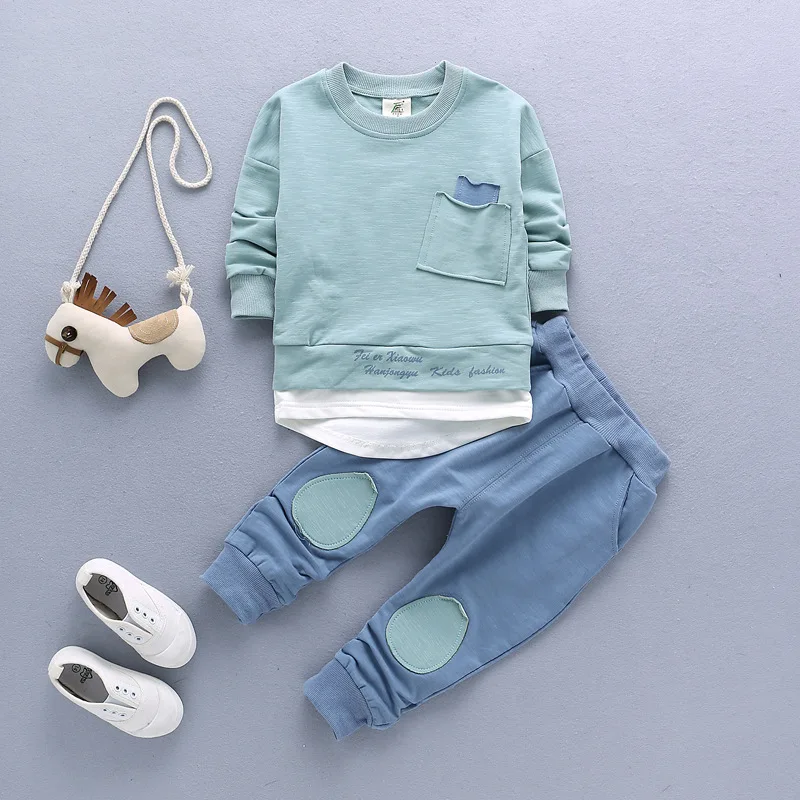 2017 New Spring Kids Clothing Set Long Sleeves T shirt pants Children cotton Clothes baby girls
