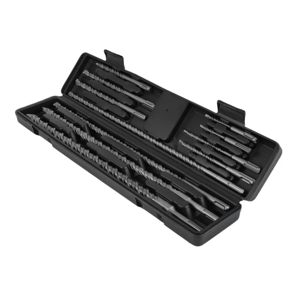 

11 Piece/set Masonry Drill Bit Set With Carry Box Portable Steel SDS-Plus Concrete Drill Durable Power Tool Accessories