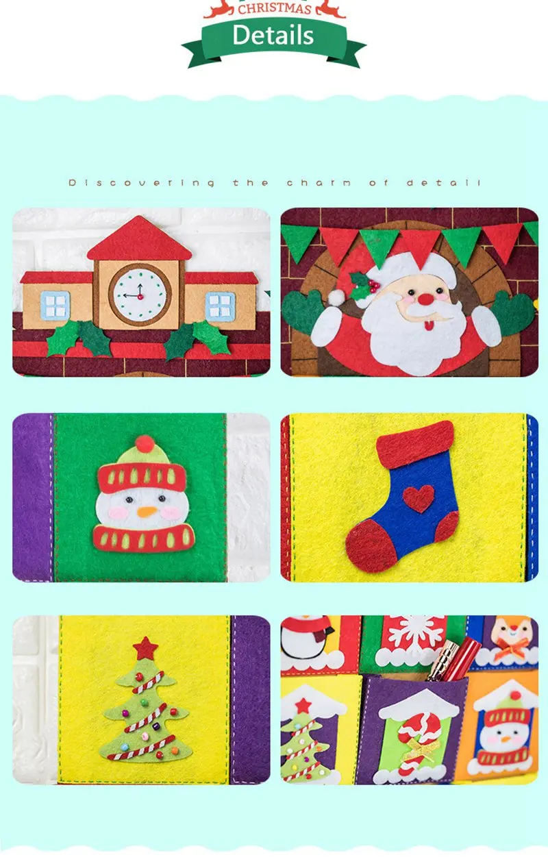 3 вида стилей, Рождественская сумка для хранения, ручная работа, ручная работа, сделай сам, набор для шитья, войлок, Настенная подвесная сумка, украшение для детской спальни
