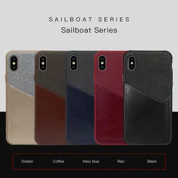 

10 Pcs/PU Leather+Canvas Cloth Cellphone Case For iPhone XS MAX XR 7 8 6 6S Plus Wallet Case Bus Bank Credit Card Slots Holder