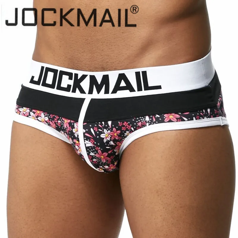 

JOCKMAIL Sexy Men Underwear Breathable Mens Briefs Underpants Solid patchwork print Gay Underwear Cueca Male Panties Shorts