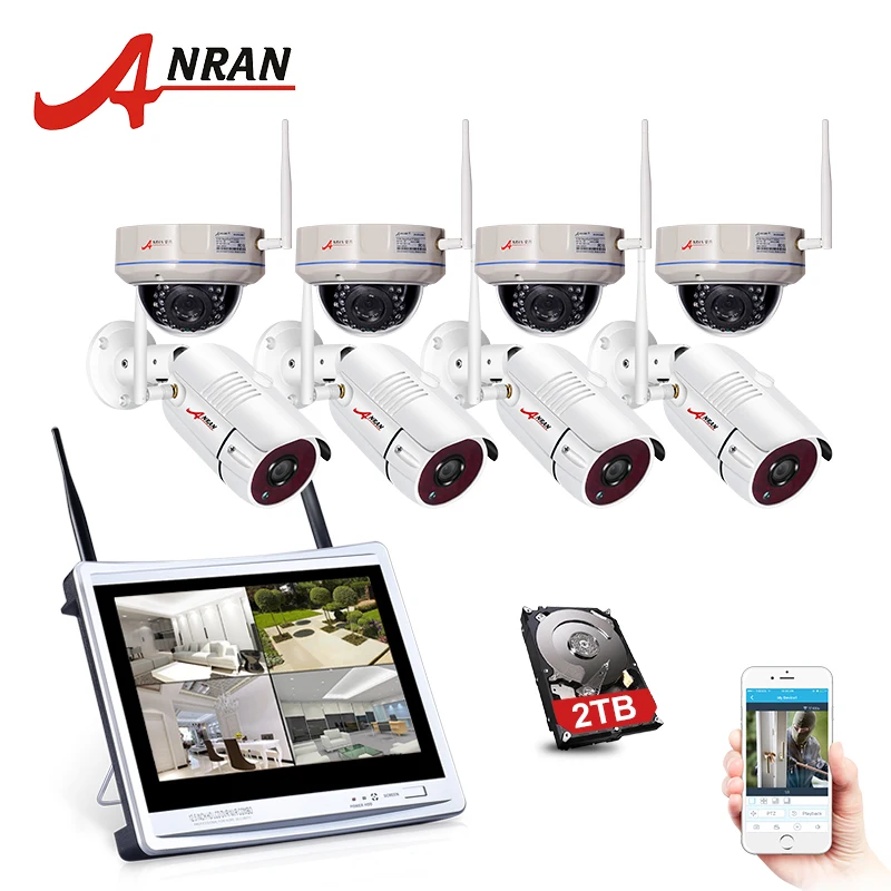 

ANRAN 2MP 8CH NVR Kit 1080P Wireless Bullet IR NightVision Outdoor CCTV Security 8PCS Camera System Home Video Surveillance Kit