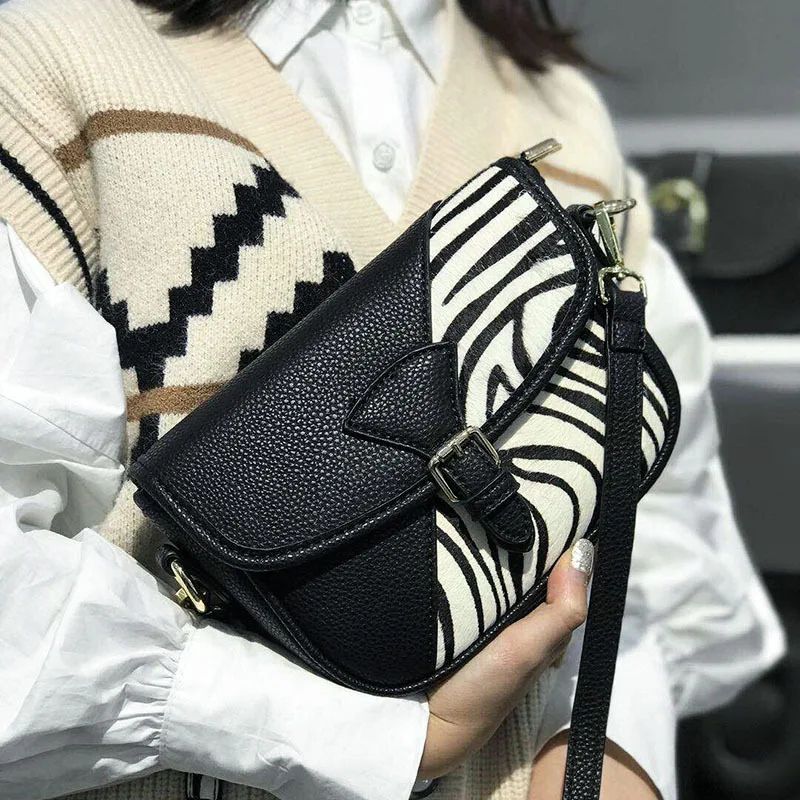 

2018 Women Bag Messenger Bags Fashion Patchwork Handbags Lady Horse Hair Leopard Print Handbag Shoulder Crossbody Party