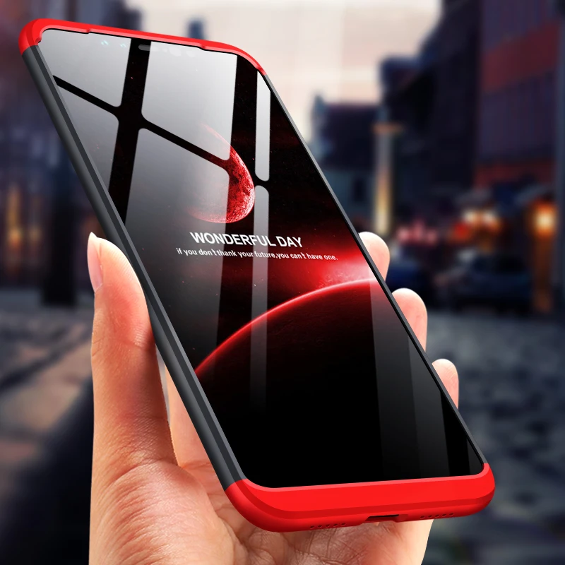Чехол GKK для Xiaomi Mi 8 Жесткий из поликарбоната 3 в 1 дизайн ударопрочный чехол с
