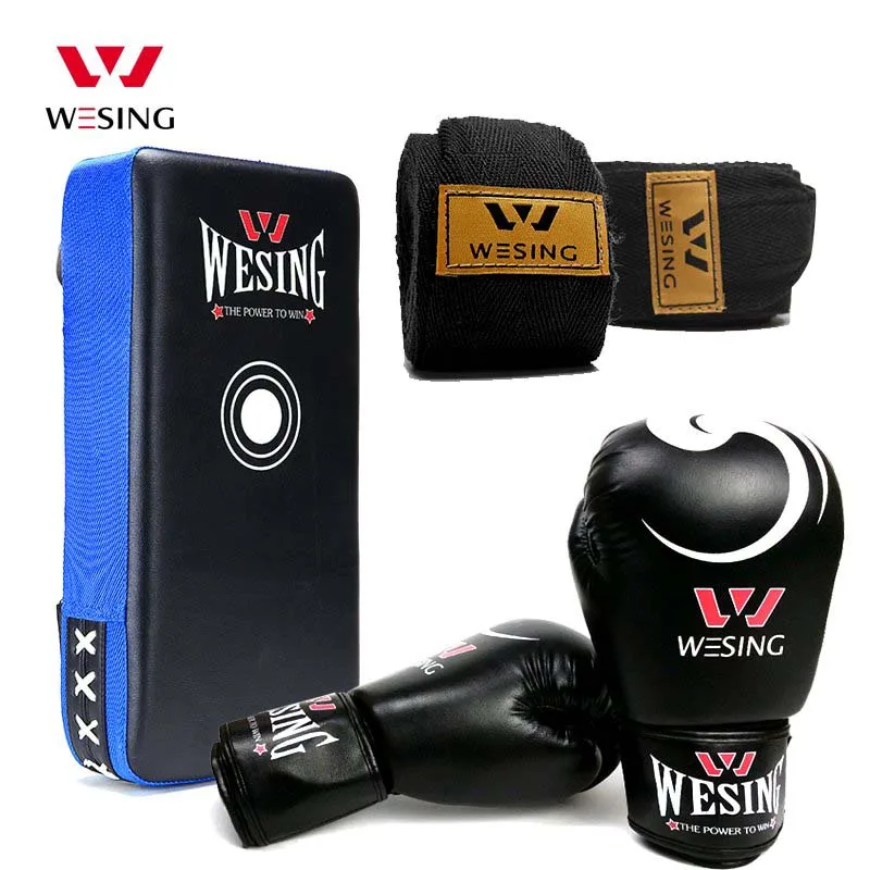 free-shipping-martial-art-hot-sale-pu-boxing-pad-boxing-gloves-hand-wraps-3set (1)