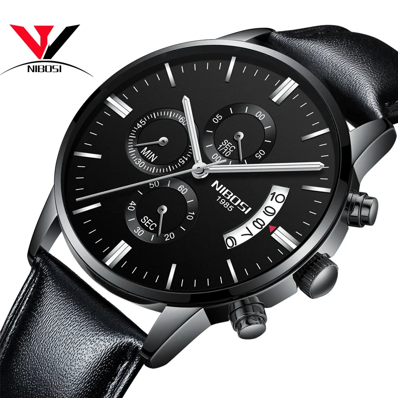 

NIBOSI Men Watch Reloj Hombre 2019 Mens Watches Top Brand Luxury Quartz Watch Big Dial Sport Waterproof Relogio Masculino Saat