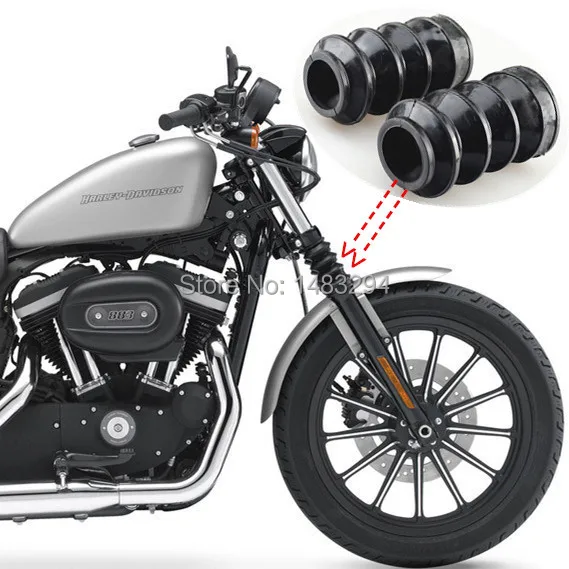 39MM Rubber Fork Gaiters Gators Boots Fits For Harley HD Sportster XL