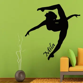 

Wall Decals Girl Personalized Name Gymnast Vinyl Sticker Decal Gym Decor