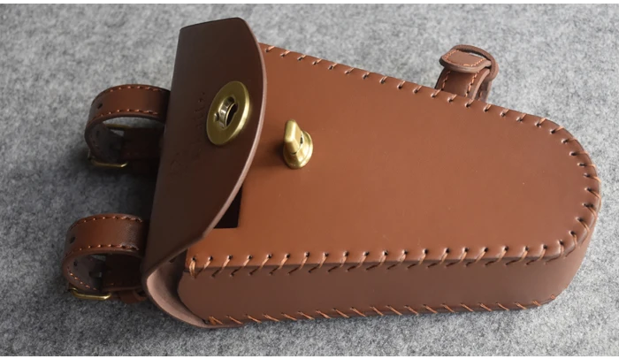 Discount G05 Cycling tool bags Retro bicycle with beam triangle bag kit beam bag bag leather nostalgic classic style 11