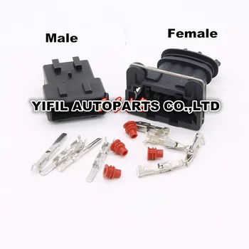 

10sets 4 Pin/Way 3.5mm AMP Power Timer JPT Connector Restrictor Sensor Fuel Spray Nozzle/Oil Throttle Plug For Bosch 282192-1
