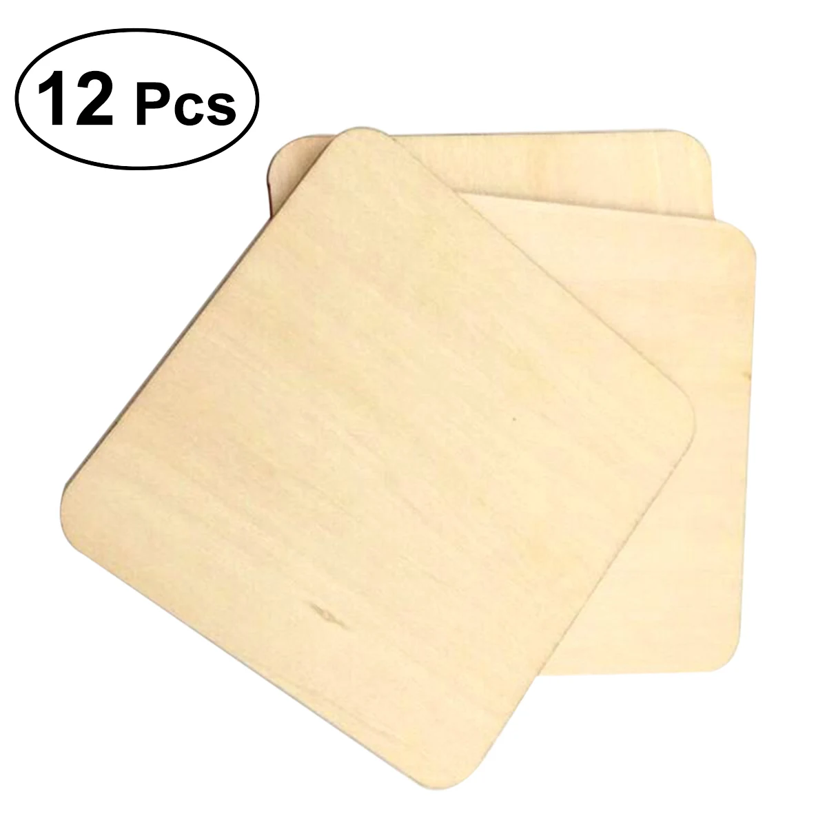 

ROSENICE 12pcs 10x10cm Wooden Cup Coaster Square Simple Heat Resistant Cup Holder Pad Solid Coffee Tea Bowl Holder Pad