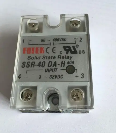 

90-480VAC to 3-32VDC 40A SSR-40DA-H Solid State Relay Module with Plastic Cover