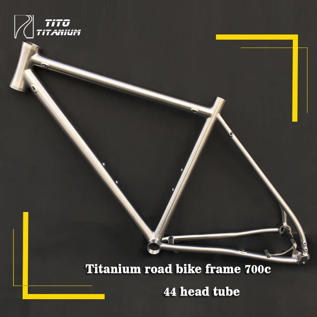 Cheap Free shipping !!! TiTo titanium road bike frame 700C titanium road 44 internal shifter housing hidden disc brake bicycle