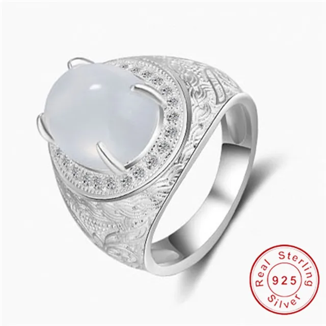 Original 925 Sterling Silver Rings Simple Fashion Style Opal Ring Original 925 Sterling Silver Rings Simple Fashion Style Opal Ring High Quality Wedding For Men